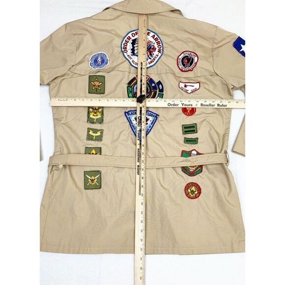 Vintage Boy Scouts of America Shirt Order of the Arrow Patches Black Eagle Lodge - Picture 3 of 10